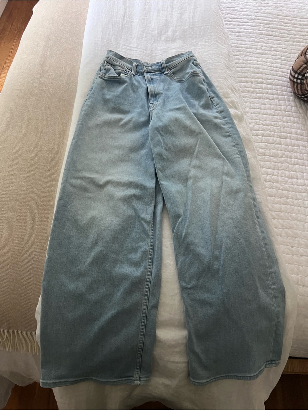 MOTHER Light Blue Wide Leg Jeans